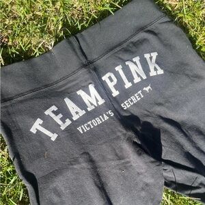 Victoria's Secret Black Team Pink Leggings